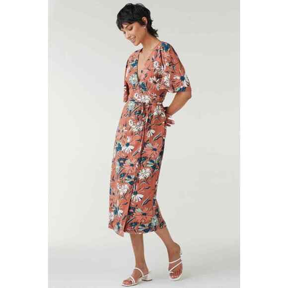 Vetta The Convertible Wrap Tie Dress Retro Floral Print Size Large New NWT - Picture 1 of 6